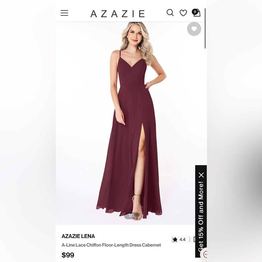 Azazie Lena dress in Cabaret size A2